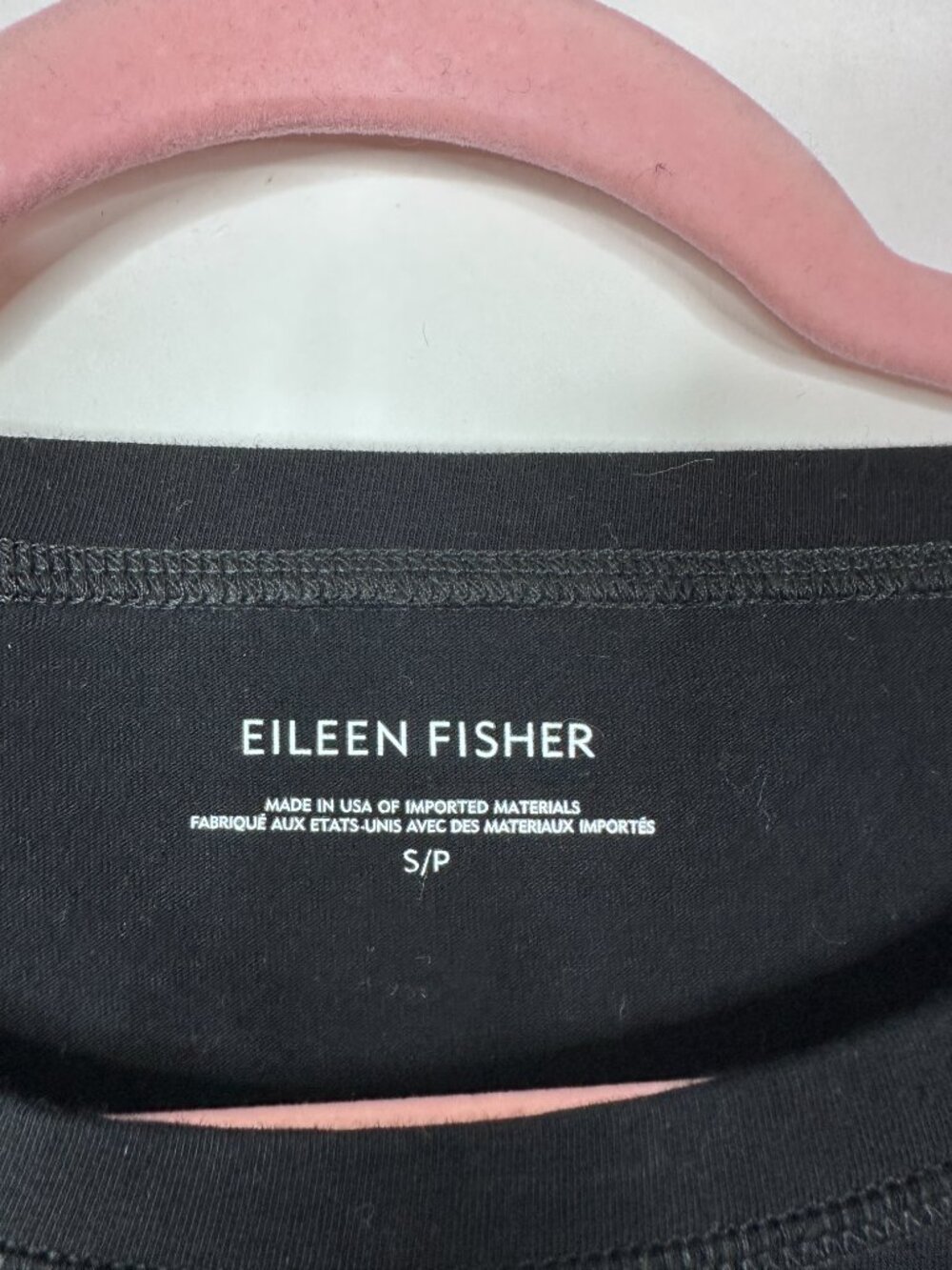 Eileen Fisher Organic Cotton Scoop Neck Long Sleeve Tee Black Small #A2046 - Picture 4 of 6